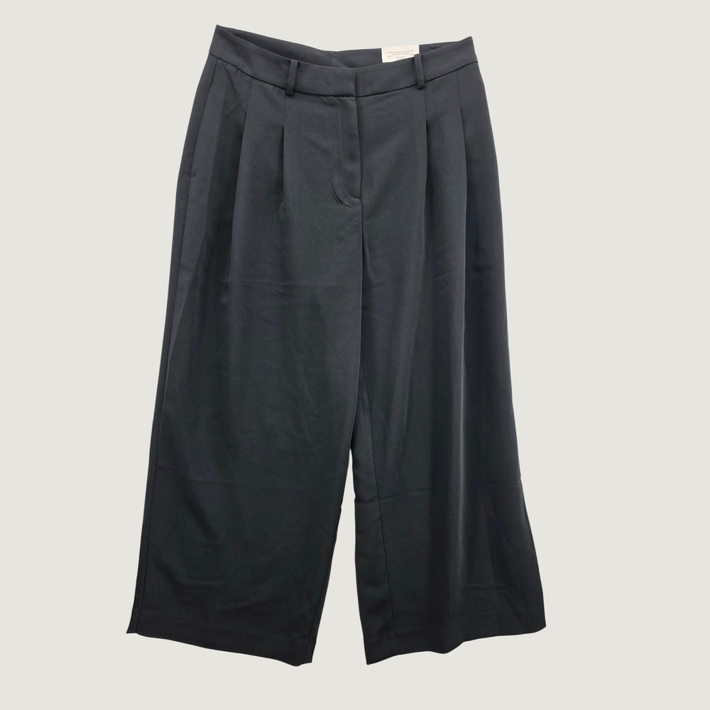Chico's Black Wide Leg Trousers Pleated Career Dress Pants Size 2.5R US 14R NEW